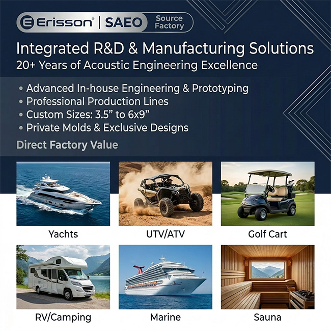 Wholesale 6.5" Marine Tower Speakers | IPX6 Waterproof Boat Audio | Erisson Source Factory